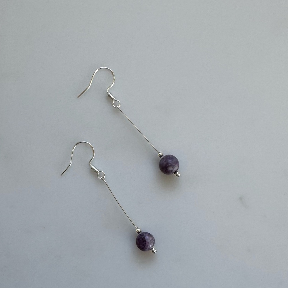 NWOT Sundance Lilac Dusk Earrings, Lepidolite, Sterling Silver